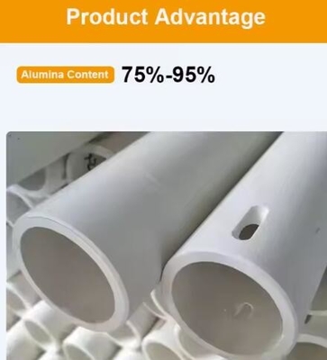 Hochtemperatur 99% Al2o3 Feuerfeste Keramikröhre Rohr Aluminium Keramikwalze für Keramiköfen