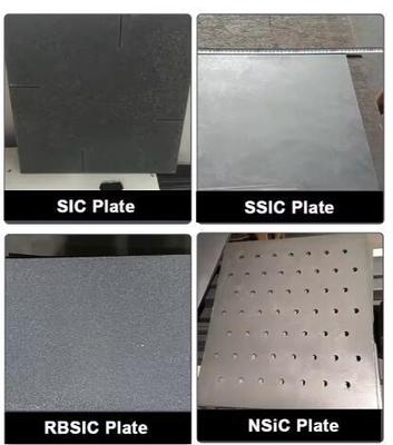 Rekristallisierte Siliziumkarbidplatte RSIC SiSiC Feuerfeste Keramikplatte Hochtemperatur SiC Sanitärwaren Ofenmöbel