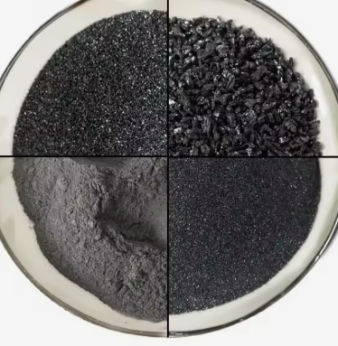 Hochwertiges, schwarzes Siliziumkarbid-Schmirgelpulver mit einer Reinheit von 97–99 %