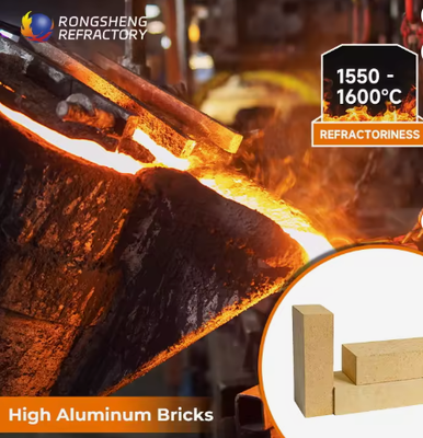 Hochtemperatur-Aluminiumbrennsteine Lz-55/Lz-65/Lz-75 Aluminiumfeuerfeste Auskleidungssteine Schneidschweiß für die industrielle Schmelze