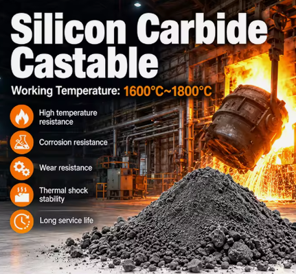 SiC-Refraktäres SiC-Castable für Stahlöfenboiler und Industrieöfenverkleidungen