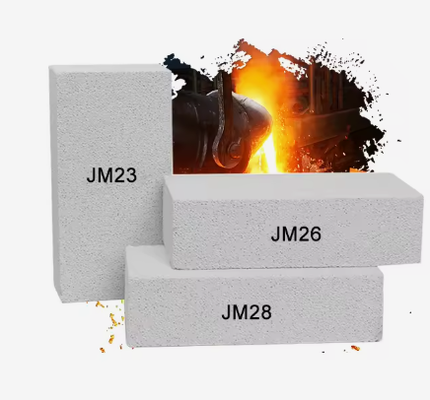 Rongsheng Jm23 Jm26 Jm28 Jm32 Feuerfeste Feuerziegel 1800C Weißes Leichtgewicht Isolierende Mulliteziegel